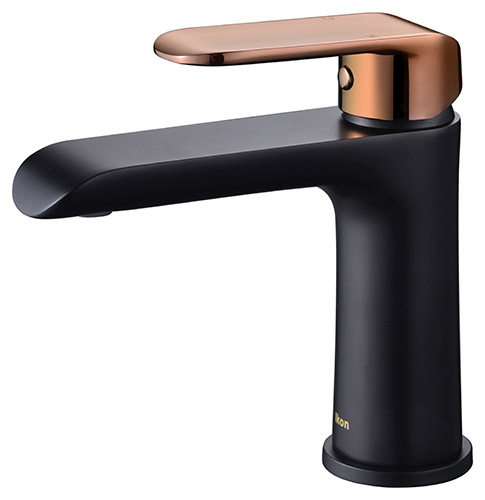 ikon kara basin mixer black rose gold hyb11-201mb-r