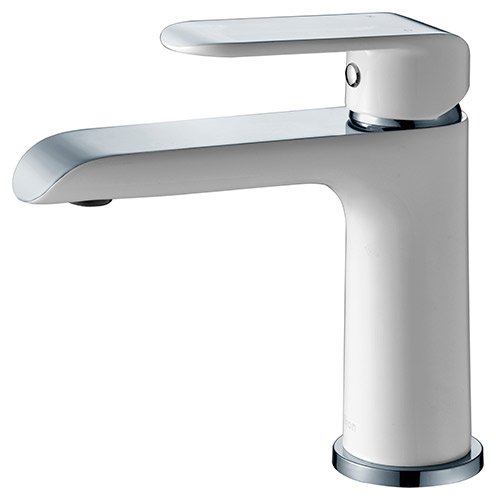 ikon kara basin mixer white chrome-hyb11-201cw