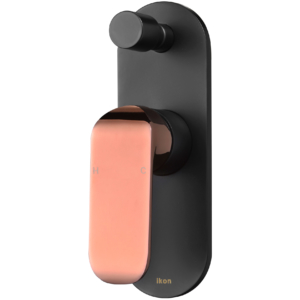 ikon kara wall mixer diverter black rose gold hyb11-501mb-r