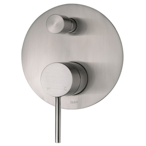 ikon hali wall mixer diverter brushed nickle hyb88-501bn