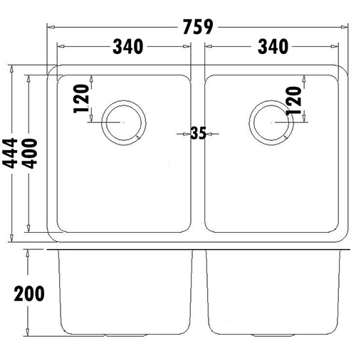 p&p cora sink pr4034d s