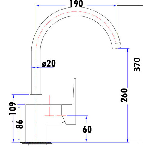 Dove Gooseneck Sink Mixer - Image 2