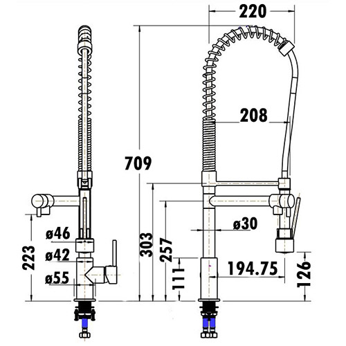 High Rise Two Multifunction Sink Mixer - Image 2