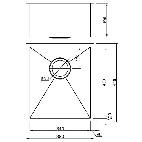 p&p rosa single sink ps340_s