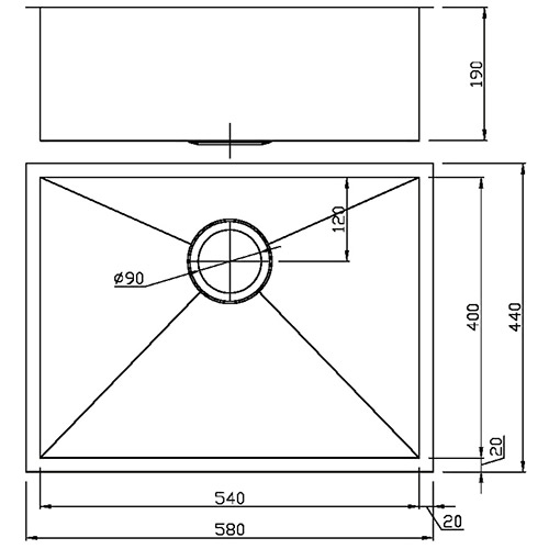p&p rosa single sink ps540_s