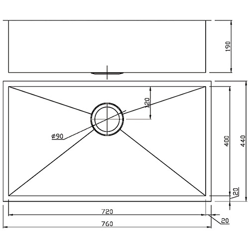 p&p rosa single sink ps720_s