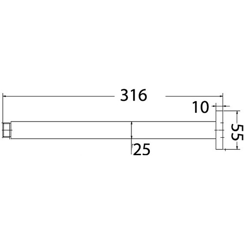 PRY Type One Square Vertical Shower Arm - Image 3