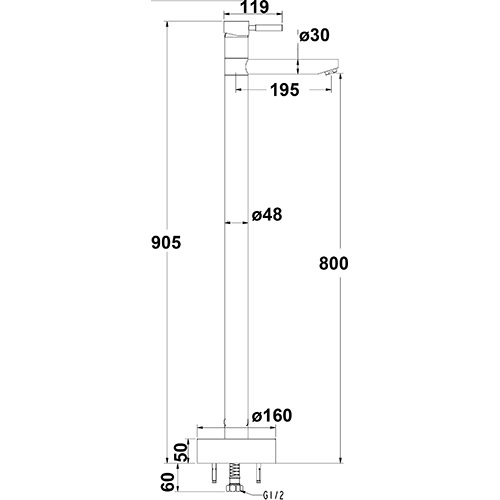 Opus Floor Bath Spout - Image 2
