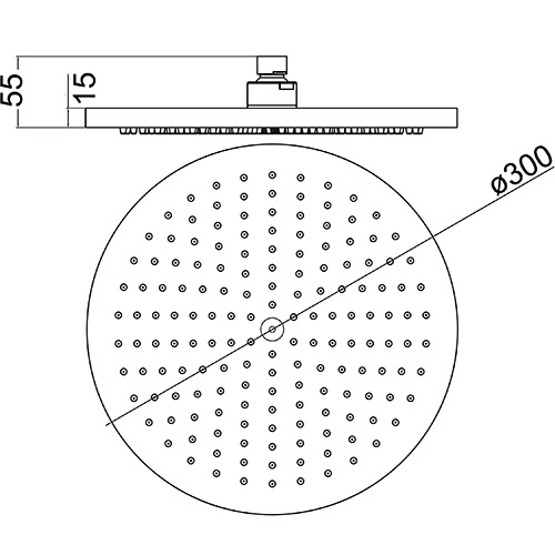 Opus Type One Round Plastic Shower Head - Image 2