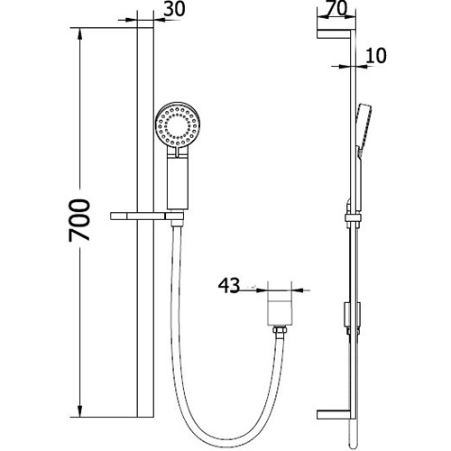 PSH2 Sliding Shower Rail - Image 2