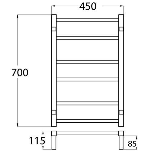 HTR Square Heated Towel Rail - Image 4