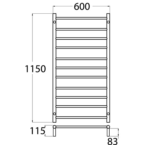 HTR Round Heated Towel Rail - Image 6