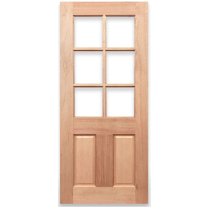 Half French 6L 2P Solid Timber Door