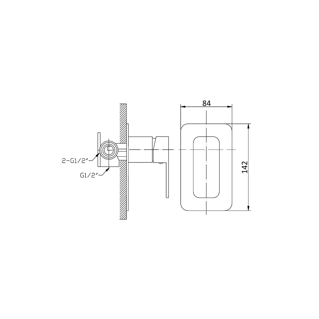 Nova Style Two Wall Mixer - Image 2