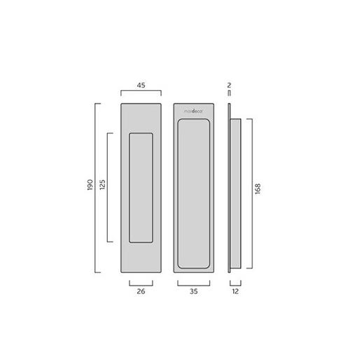 Nidus Mardeco M Series Passage Cavity Sliding Door Flush Pull Single - Image 3